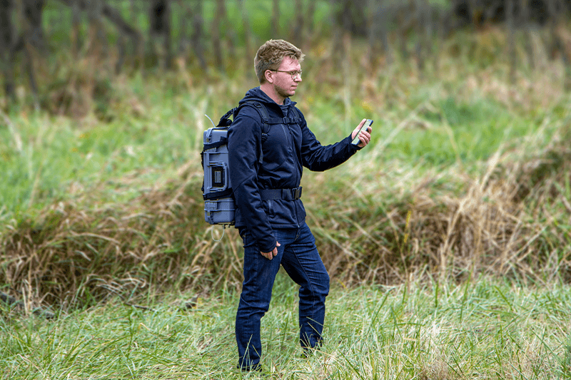 LI-7820 in a harness backpack