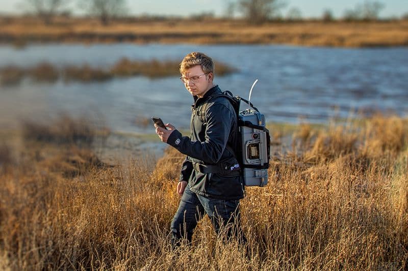 LI-7815 in a backpack harness