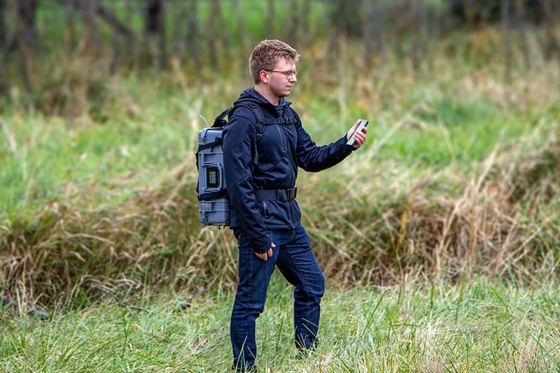 LI-7820 in a harness backpack