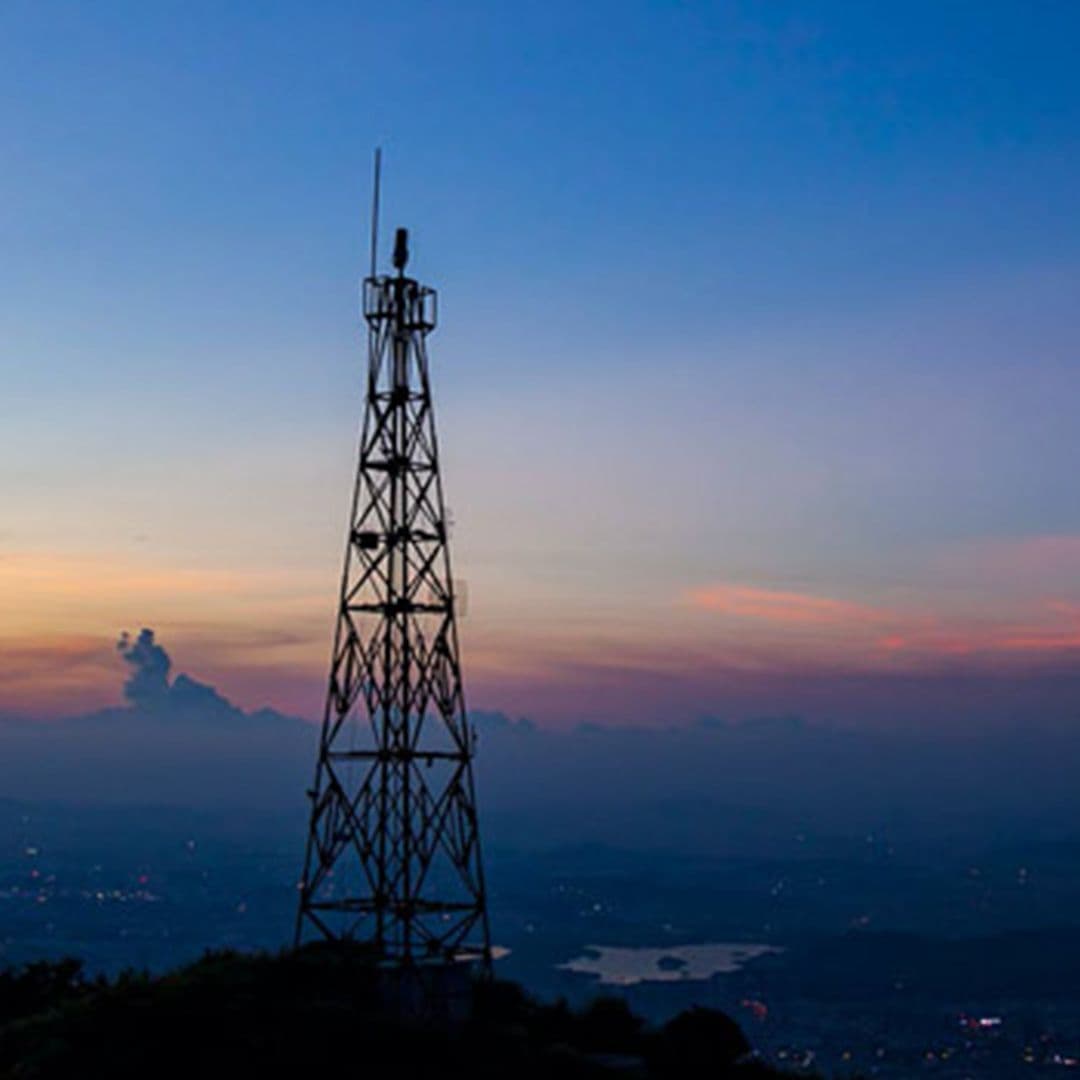 tower with a sunset skyline