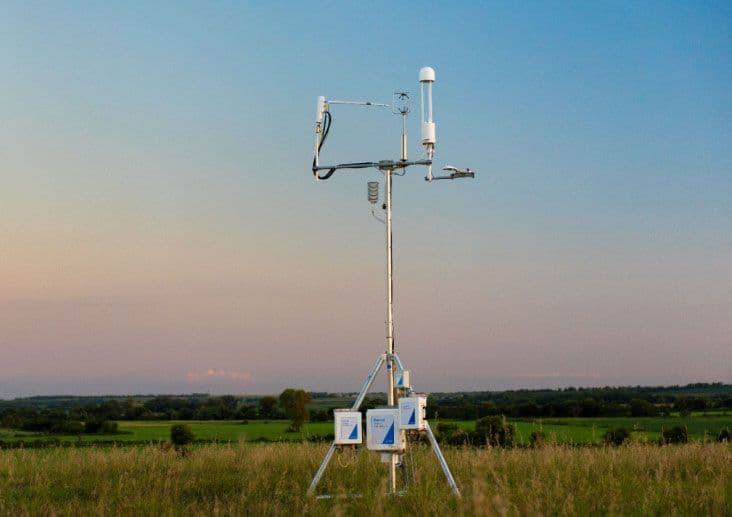 EC tower in a field