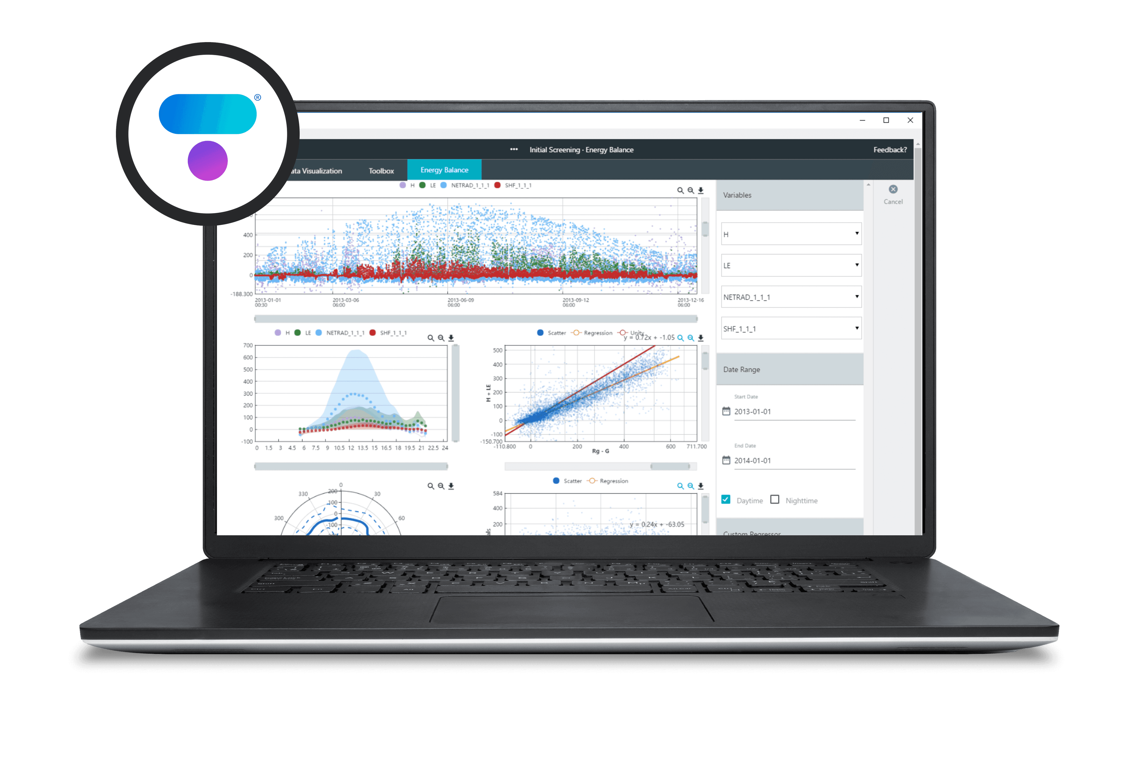 Laptop displaying the Tovi software