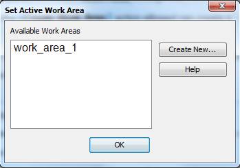Create Work Area dialog for Image Studio 21CFR11