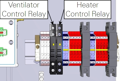 CNF4 heater and ventilator relays
