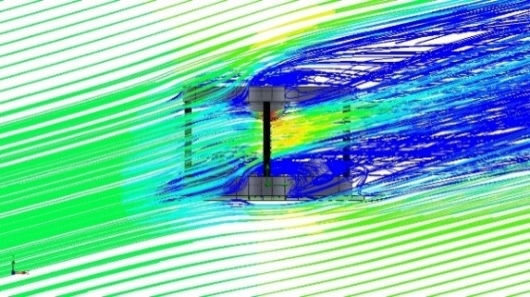 Windflow distortion around an LI-550 TriSonica Mini Wind and Weather Sensor