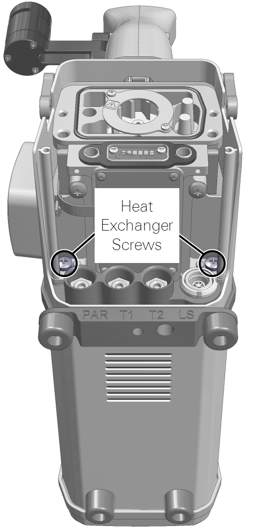 Heat exchanger mounting screws.