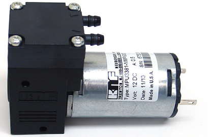 The 12-volt diaphragm pump provides up to 3.5 LPM flow.