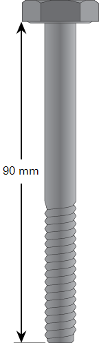 90 mm bolt for connecting a leg to the mast