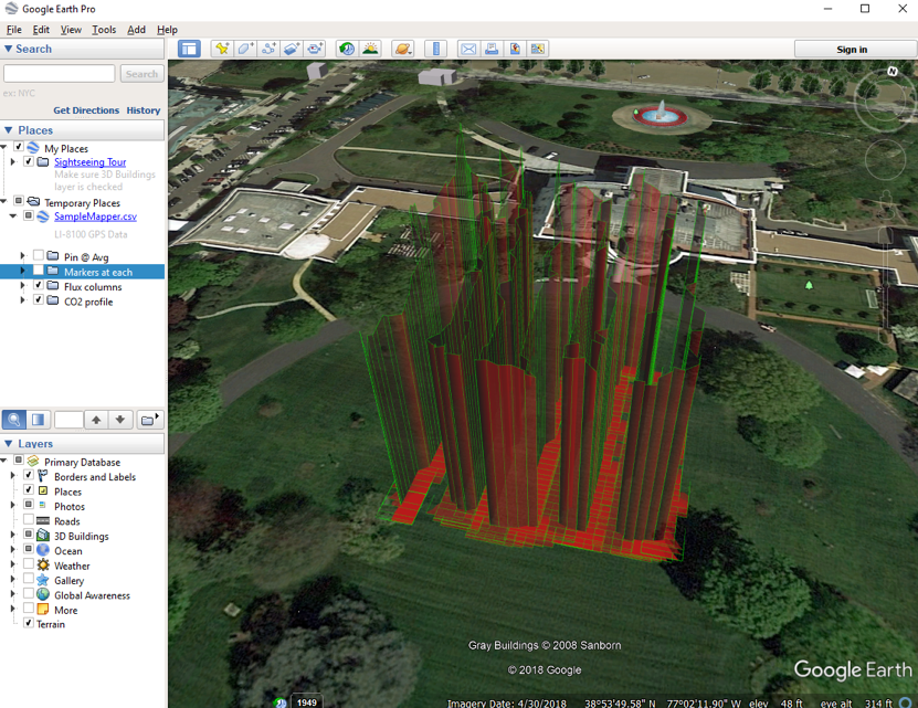 LI-COR Soil Gas Flux Mapping Screenshot