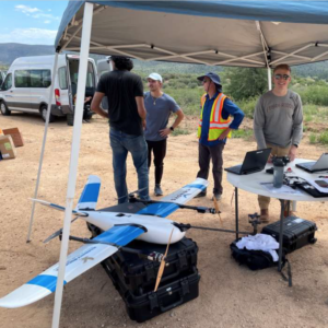 Censys Sentaero UAV equipped with a TriSonica Mini Wind and Weather Sensor being prepared for a flight.